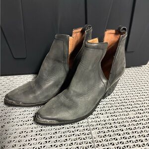 Jeffrey Campbell Gray Leather Ankle Boots